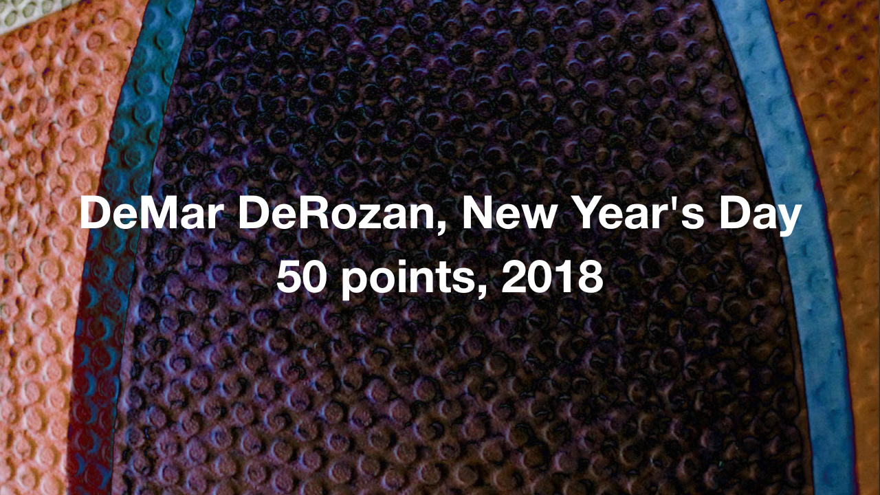 DeMar DeRozan, New Year's Day 50 points, 2018