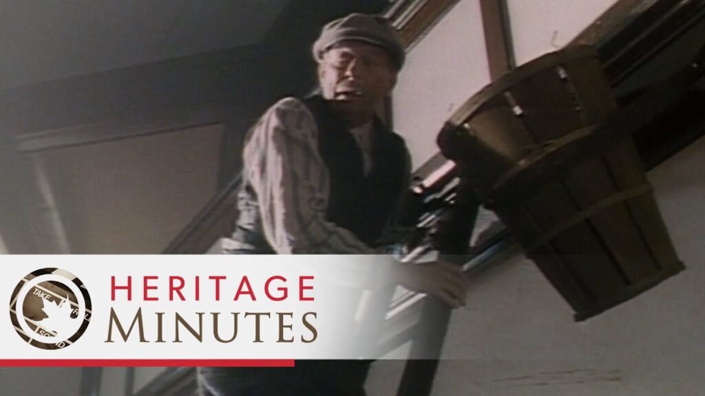 A scene from Historica Canada's Heritage Minutes episode on the founding of basketball. Still taken from original film on Historica Canada's Youtube channel.