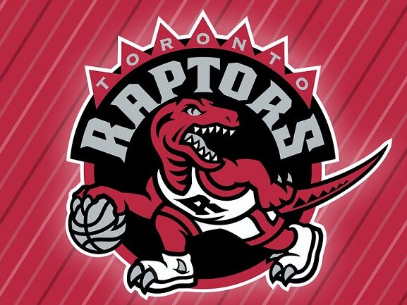 The Toronto Raptors' original logo from 1995. Sourced from Michael Tipton on FlickrCC through Canadian Encyclopedia.