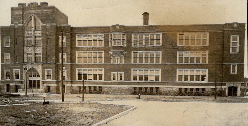 A photograph of Eastern High School of Commerce aka. Eastern Commerce taken on September 4, 1926. Sourced from the Toronto Public Library.