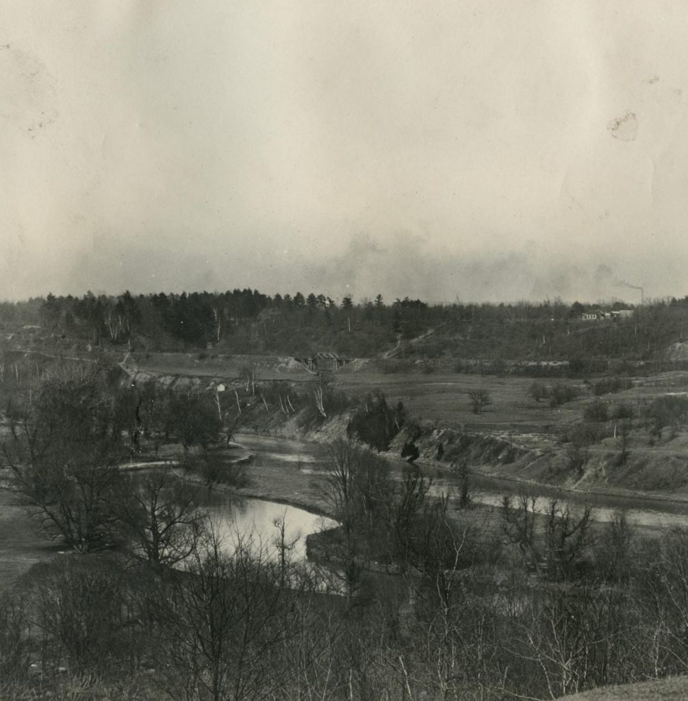 An early-20th century photograph of the Humber River and its surrounding lands, once the home of various First Nations such as the Anishanaabe.