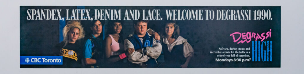Degrassi High TTC Poster Collection of Retrontario Degrassi High is the third installment in the Degrassi franchise, created by Linda Schuyler and Kit Hood. It was broadcast on the CBC from November of 1989 until February of 1991.